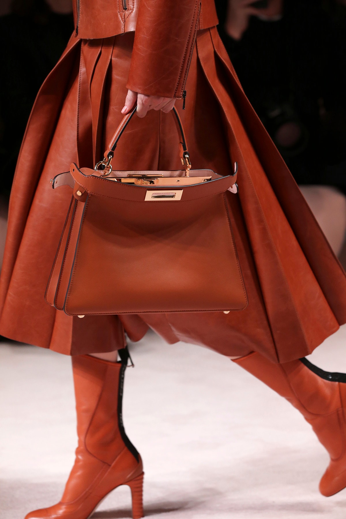 Fendi Fall/Winter 2020 Collection Bags Accessories Peekaboo Brown Orange