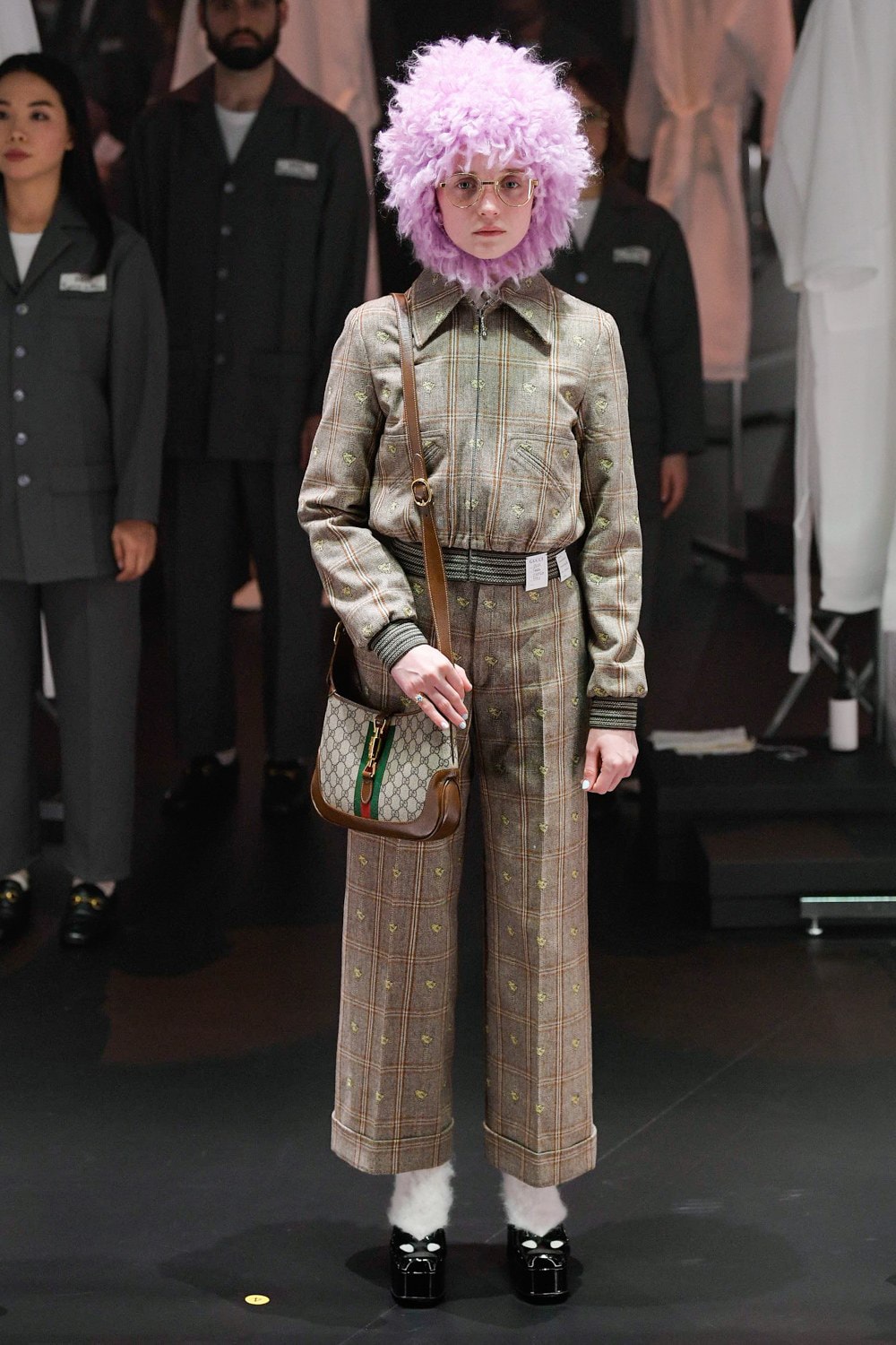 Gucci Fall/Winter 2020 Collection Runway Show Fur Hat Pink