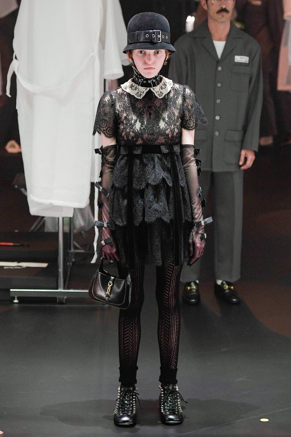 Gucci Fall/Winter 2020 Collection Runway Show Mini Dress Lace Black