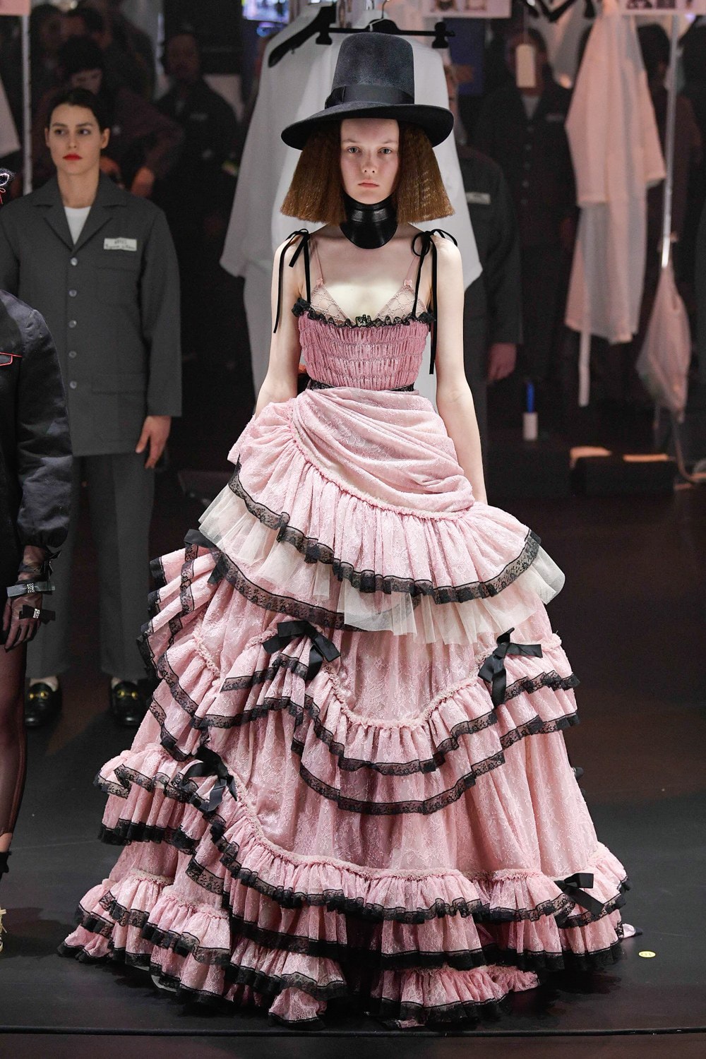 Gucci Fall/Winter 2020 Collection Runway Show Lace Gown Pink