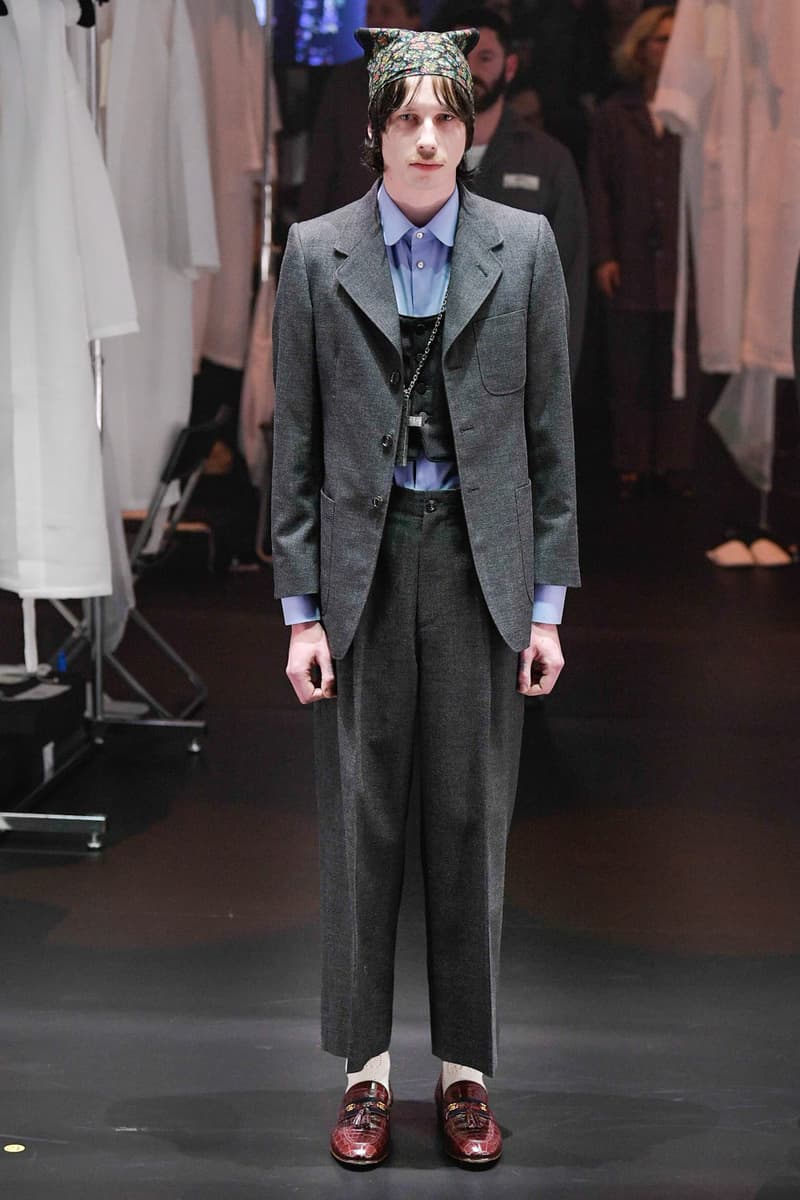 Gucci Fall/Winter 2020 Collection Runway Show Suit Grey