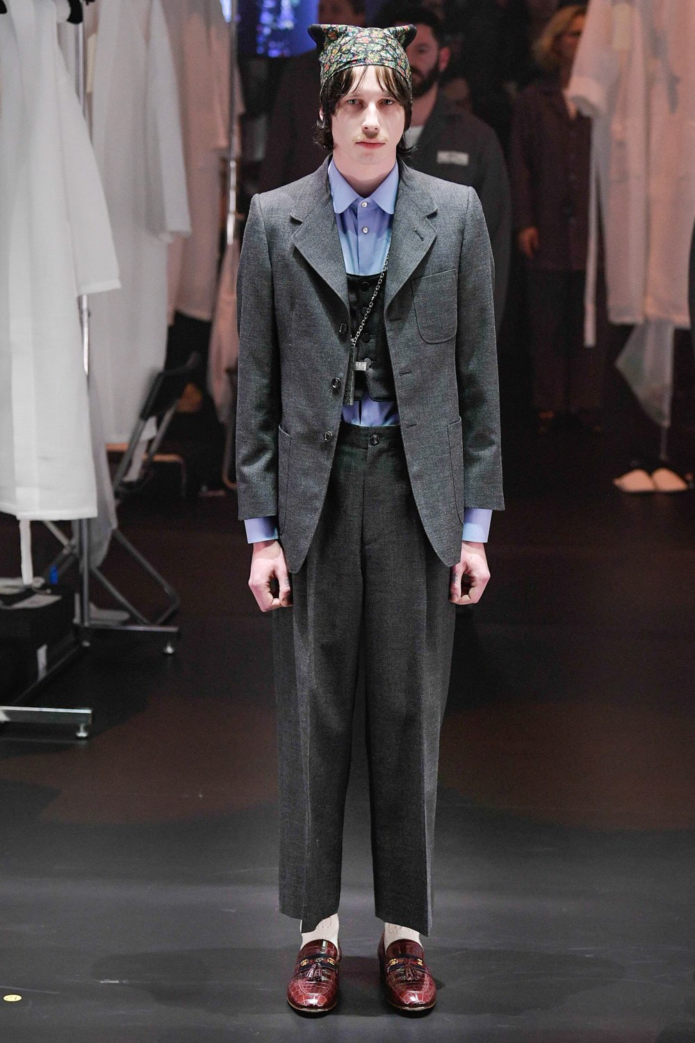 Gucci Fall/Winter 2020 Collection Runway Show Suit Grey