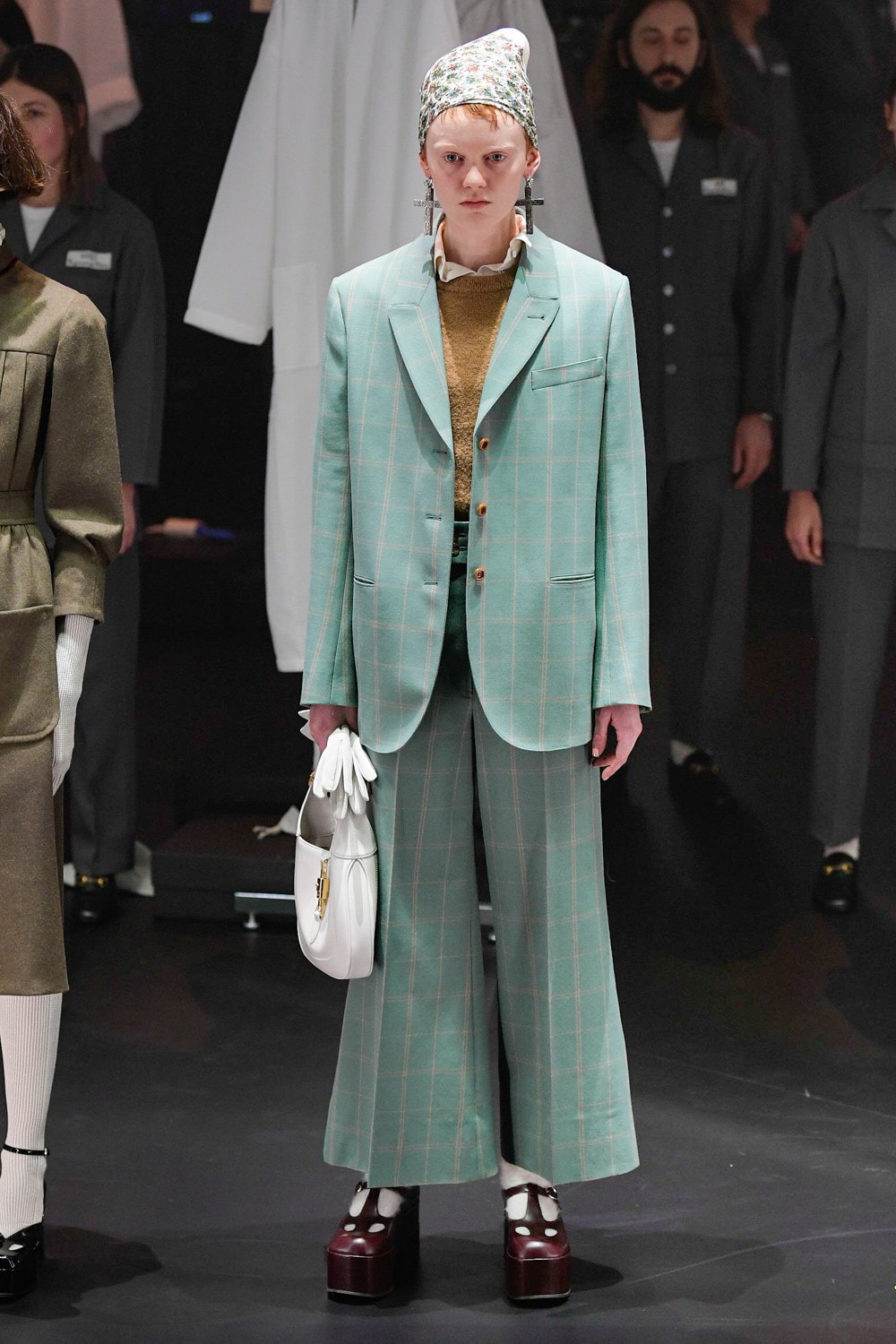 Gucci Fall/Winter 2020 Collection Runway Show Suit Green