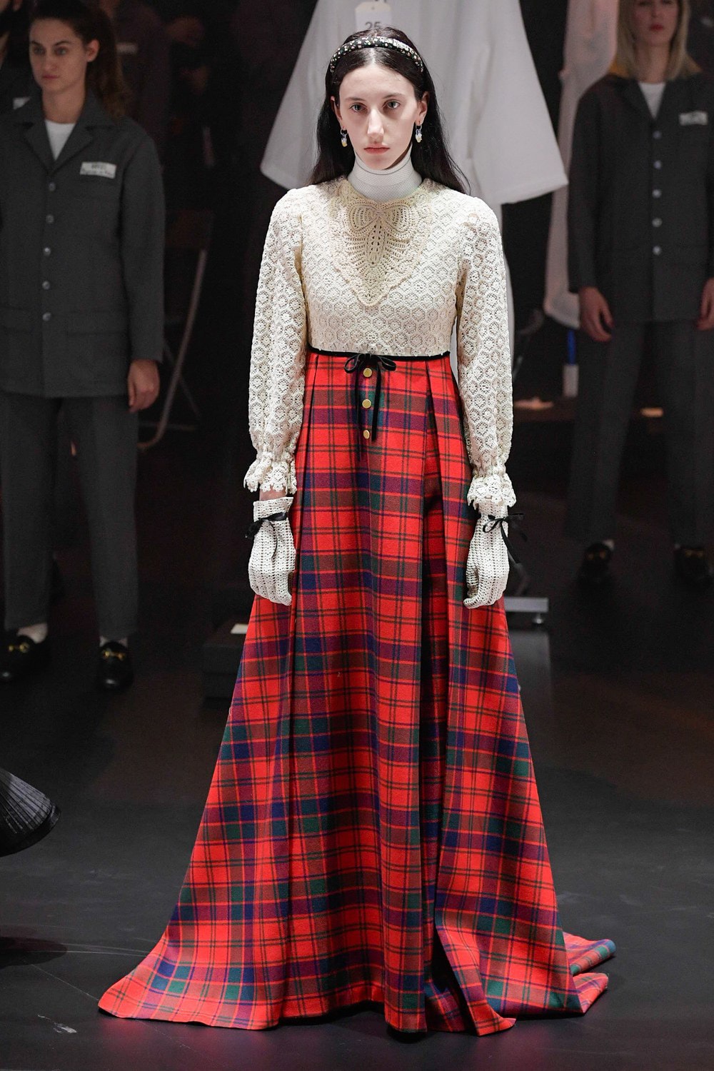 Gucci Fall/Winter 2020 Collection Runway Show Skirt Plaid Red