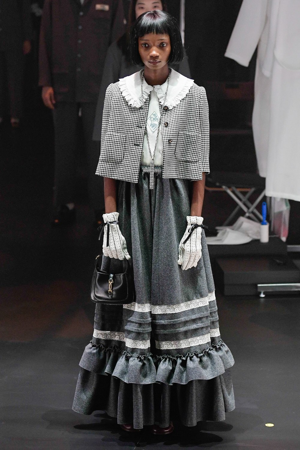 Gucci Fall/Winter 2020 Collection Runway Show Cape Skirt Grey