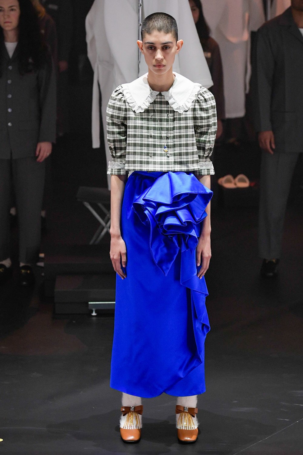 Gucci Fall/Winter 2020 Collection Runway Show Skirt Ruffled Blue