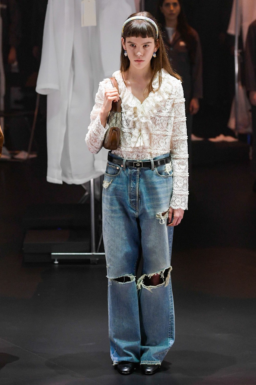 Gucci Fall/Winter 2020 Collection Runway Show Ripped Jeans