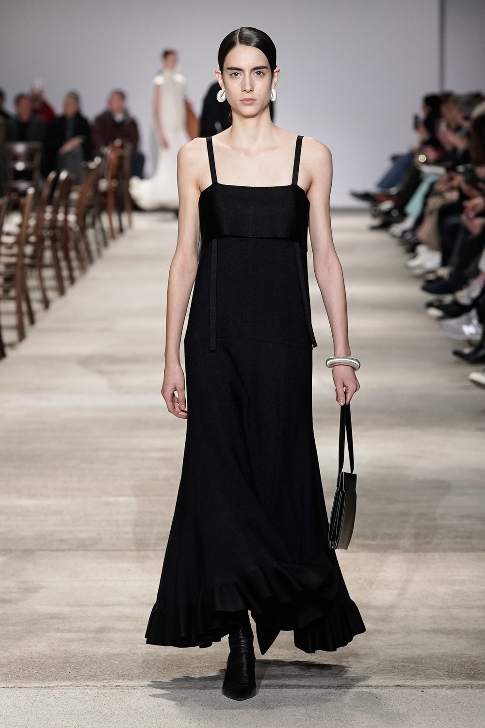 Jil Sander Fall/Winter 2020 Collection Runway Show Strap Dress Black