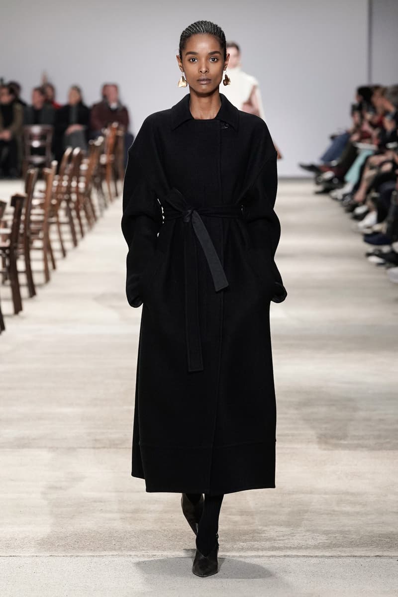 Jil Sander Fall/Winter 2020 Collection Runway Show Coat Black