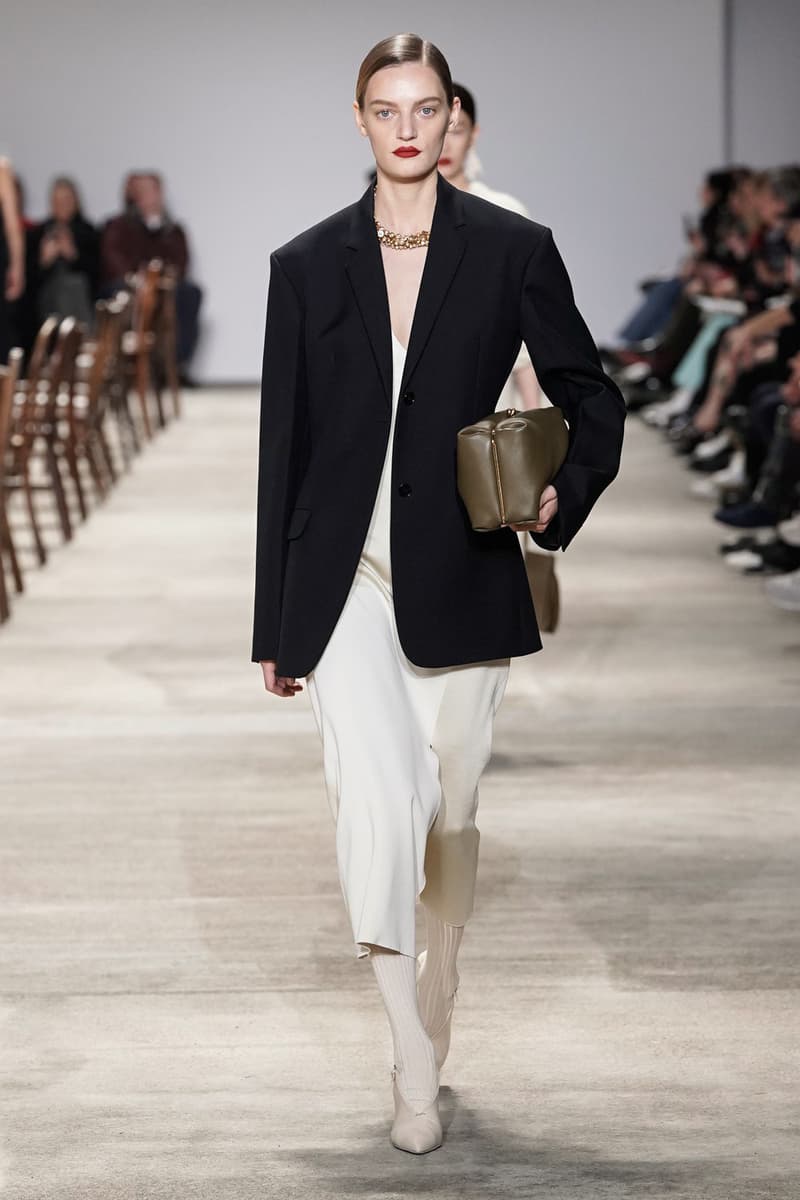 Jil Sander Fall/Winter 2020 Collection Runway Show Jacket Black Dress White