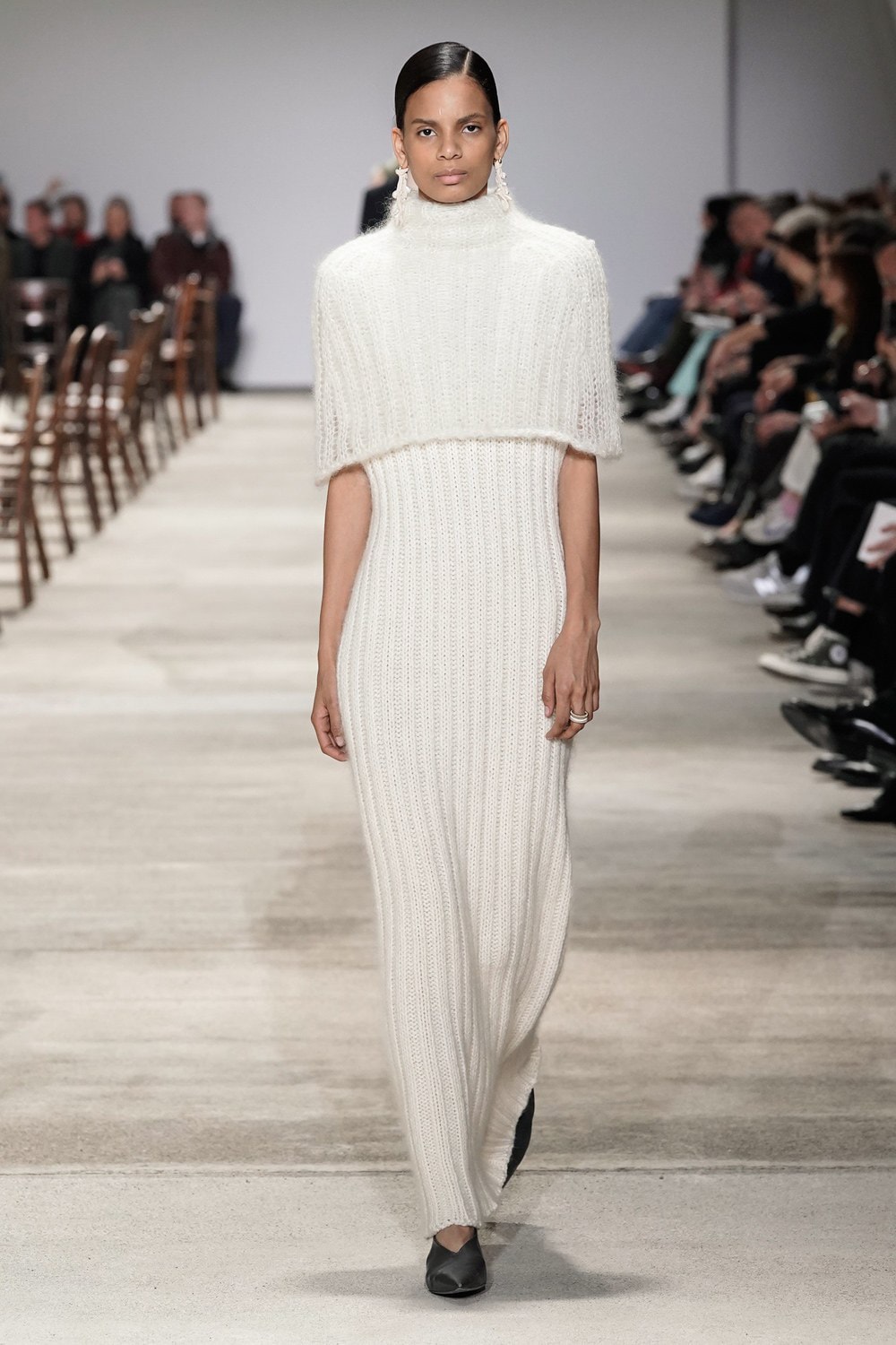Jil Sander Fall/Winter 2020 Collection Runway Show Knit Dress Cream