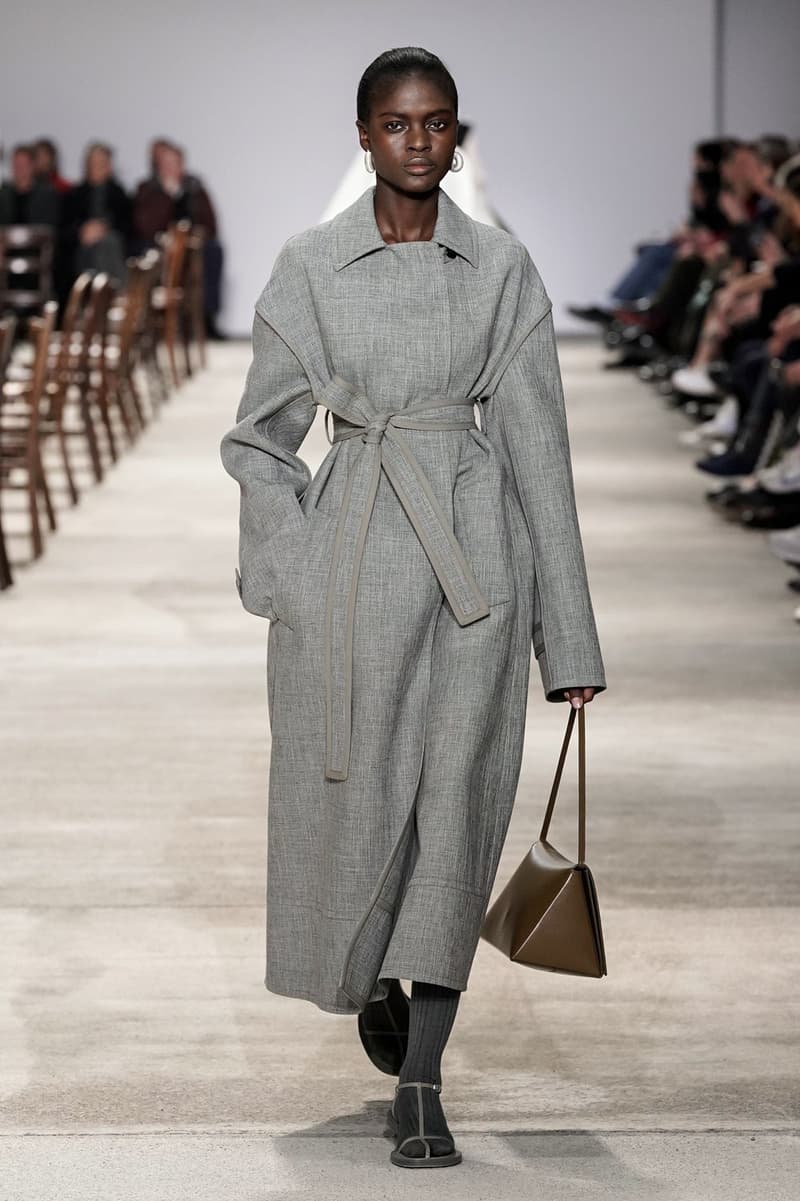 Jil Sander Fall/Winter 2020 Collection Runway Show Coat Grey
