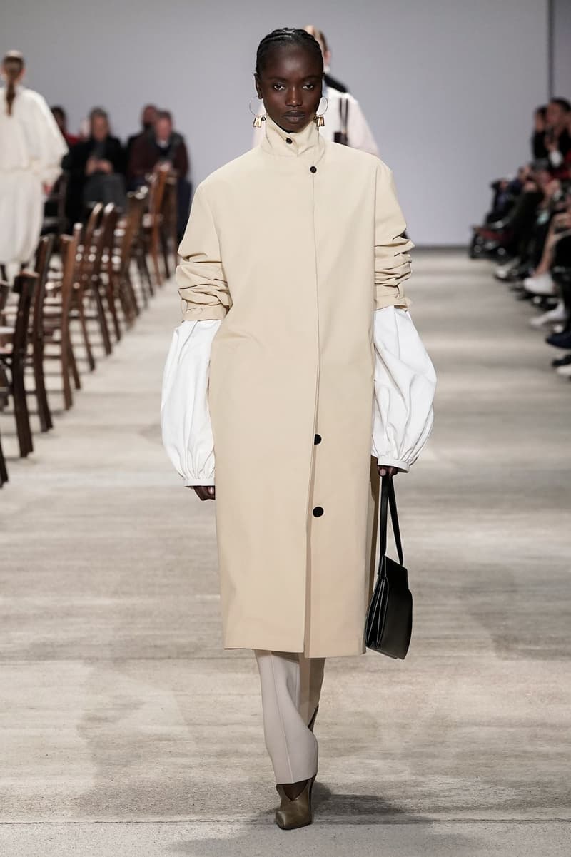 Jil Sander Fall/Winter 2020 Collection Runway Show Coat Beige