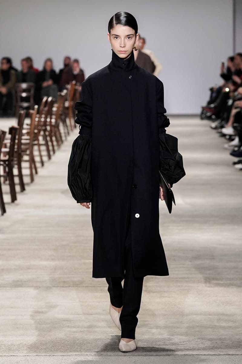 Jil Sander Fall/Winter 2020 Collection Runway Show Coat Black