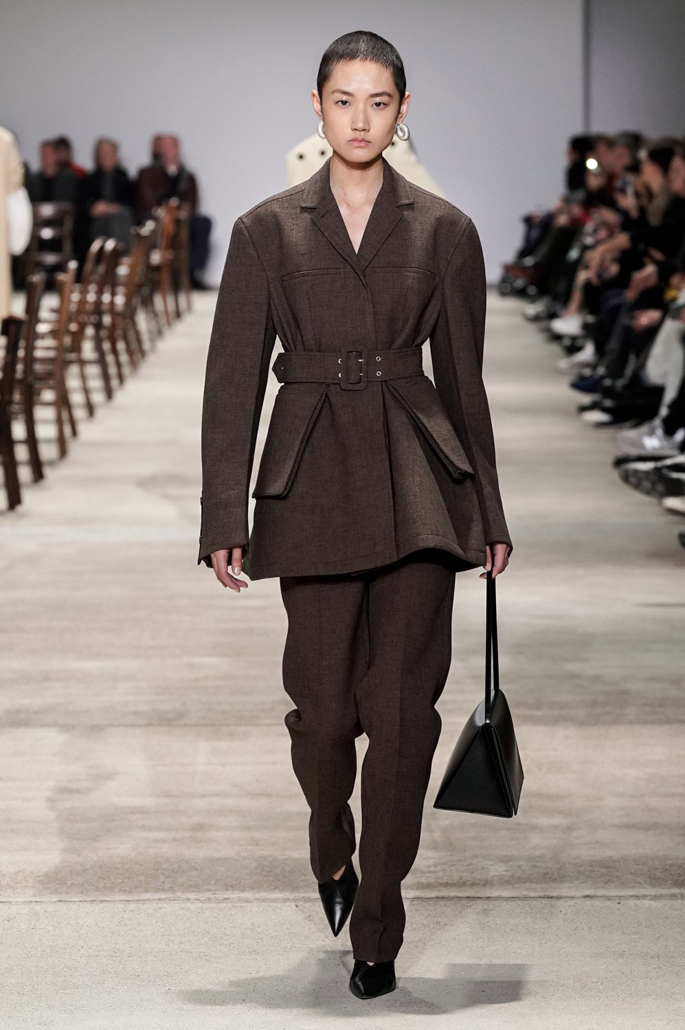 Jil Sander Fall/Winter 2020 Collection Runway Show Suit Brown