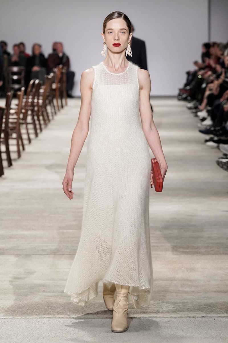 Jil Sander Fall/Winter 2020 Collection Runway Show Knit Dress Cream
