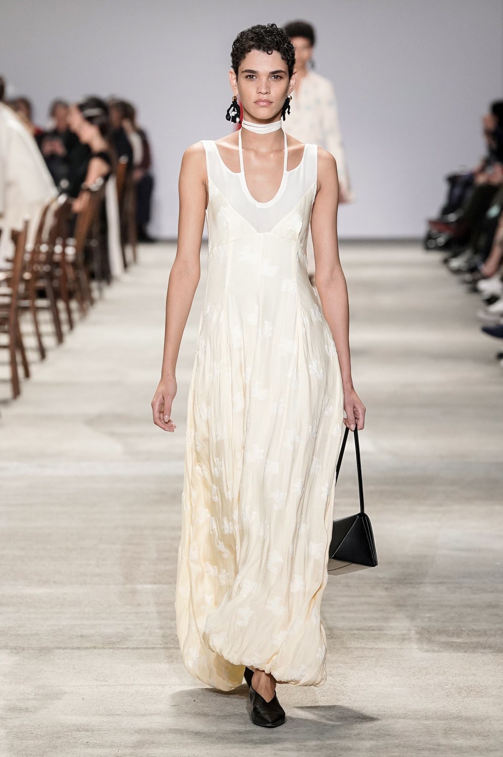 Jil Sander Fall/Winter 2020 Collection Runway Show Floral Dress White