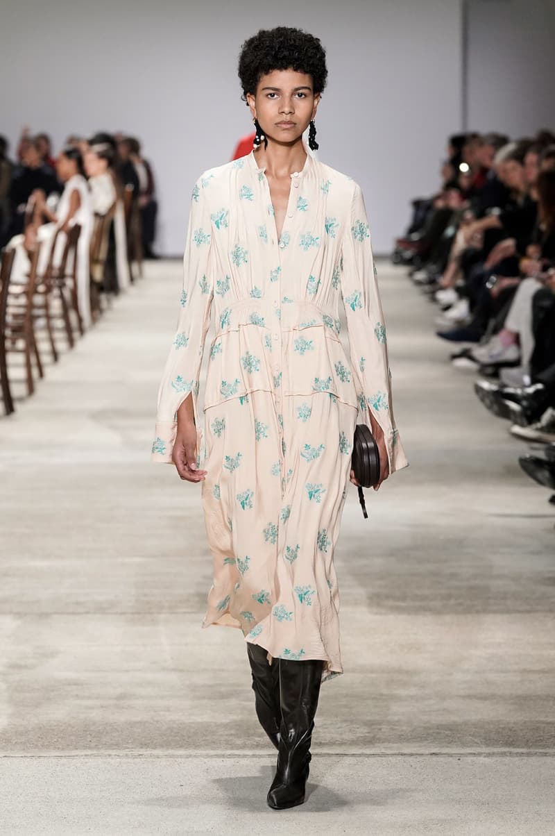 Jil Sander Fall/Winter 2020 Collection Runway Show Floral Dress Pink