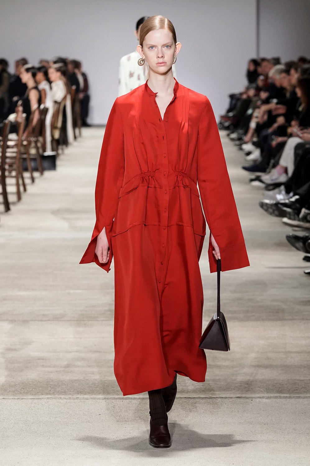 Jil Sander Fall/Winter 2020 Collection Runway Show Dress Red