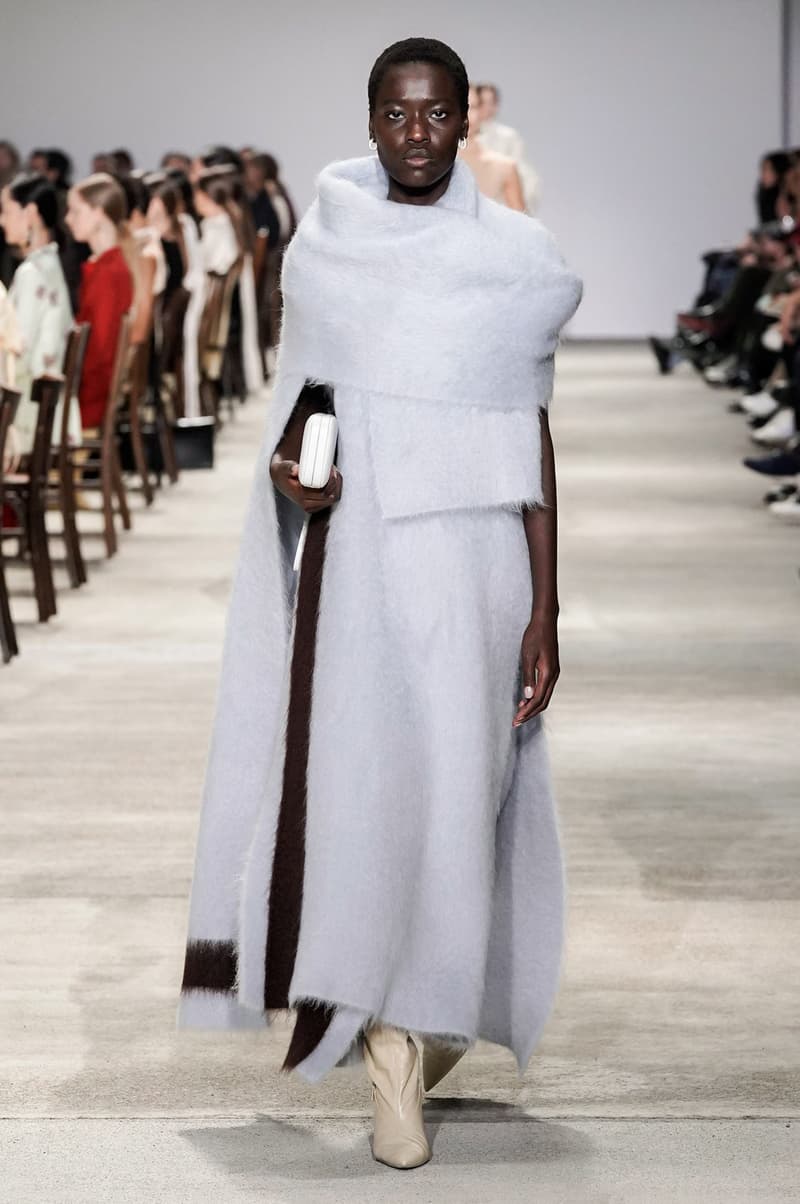 Jil Sander Fall/Winter 2020 Collection Runway Show Wool Wrap Blue