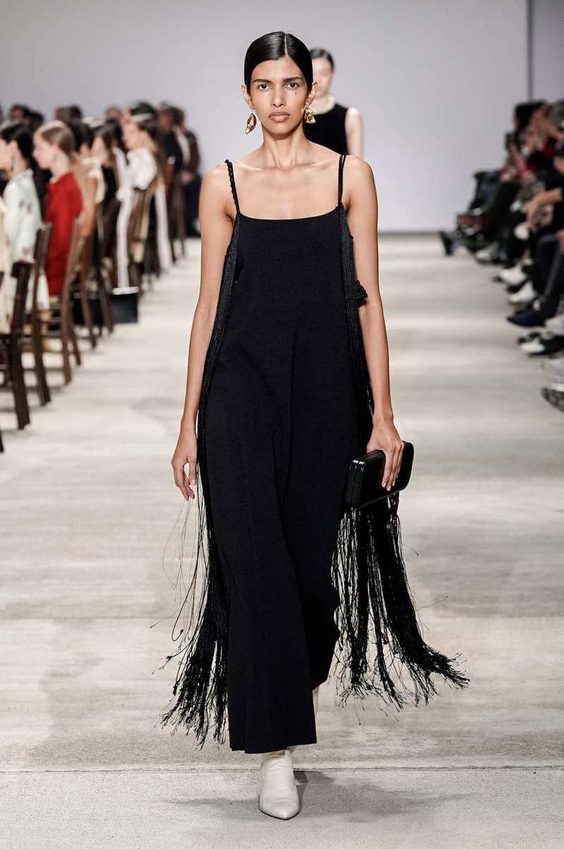 Jil Sander Fall/Winter 2020 Collection Runway Show Fringe Dress Black