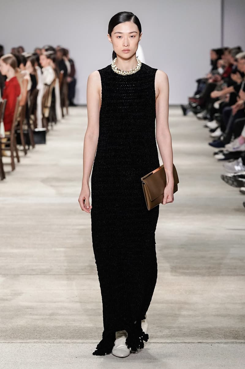 Jil Sander Fall/Winter 2020 Collection Runway Show Column Dress Black