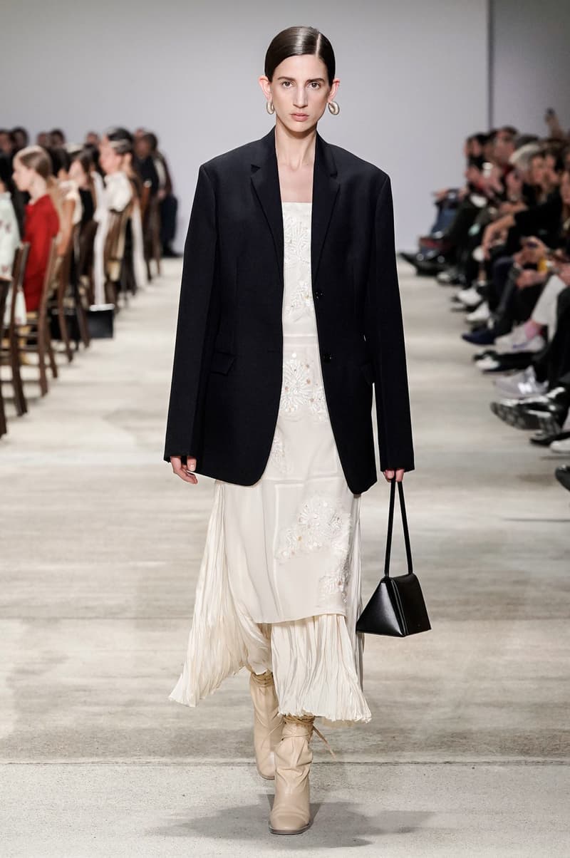 Jil Sander Fall/Winter 2020 Collection Runway Show Jacket Black Dress Cream