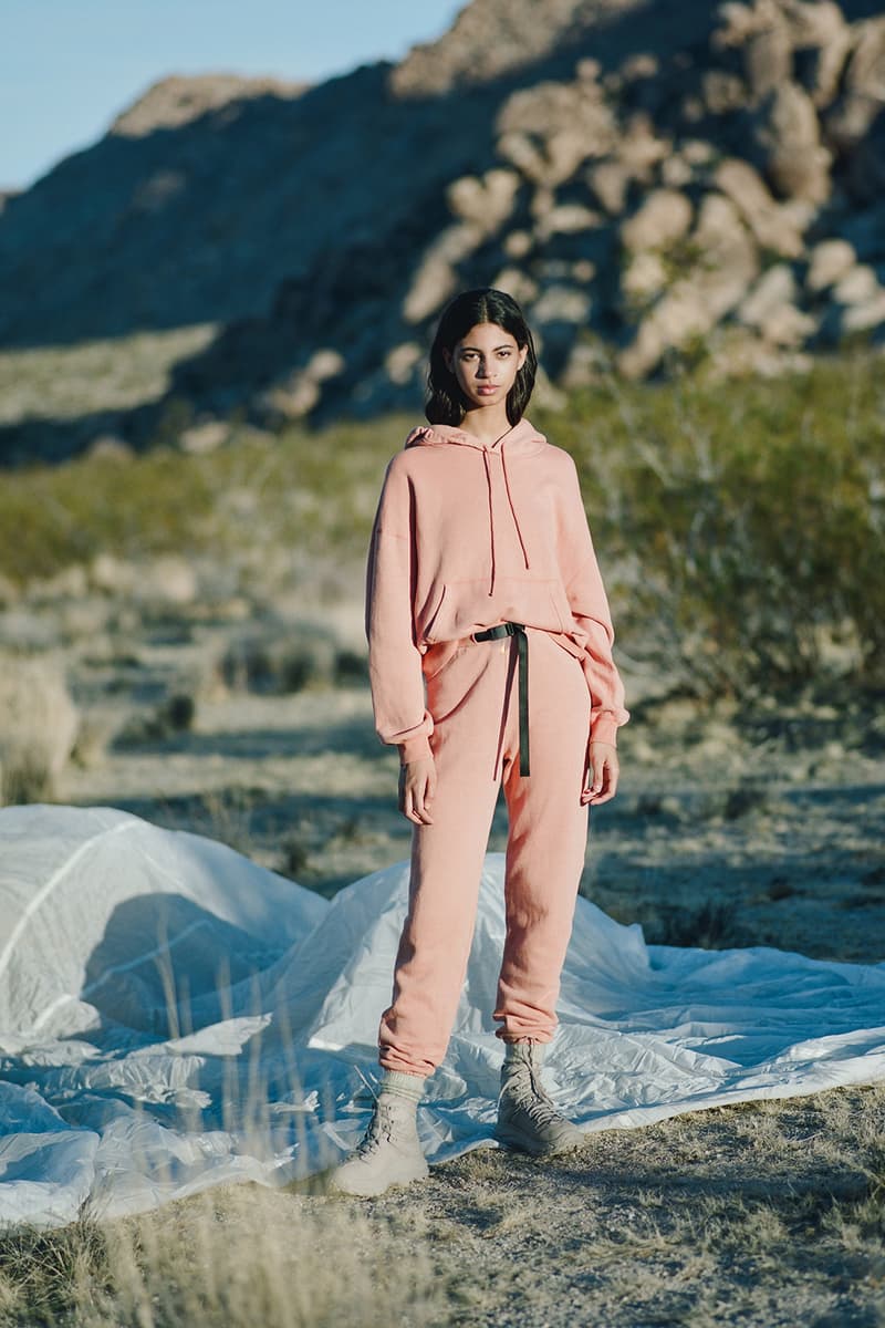 john elliott spring summer collection tank top cargo pants denim jacket dress boots dusty pink green beige joshua tree doolittle house