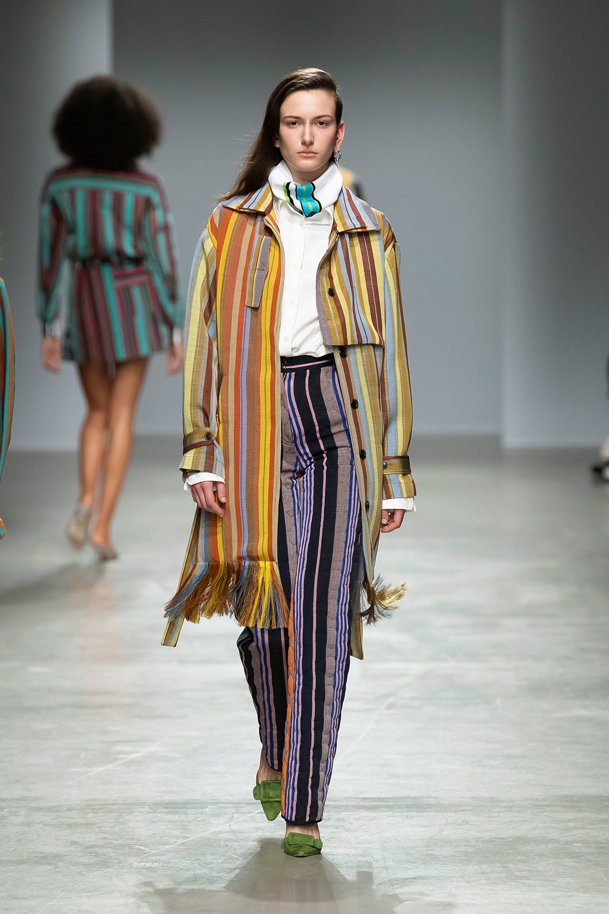 Kenneth Ize Fall/Winter 2020 Collection Runway Show Striped Coat Pants