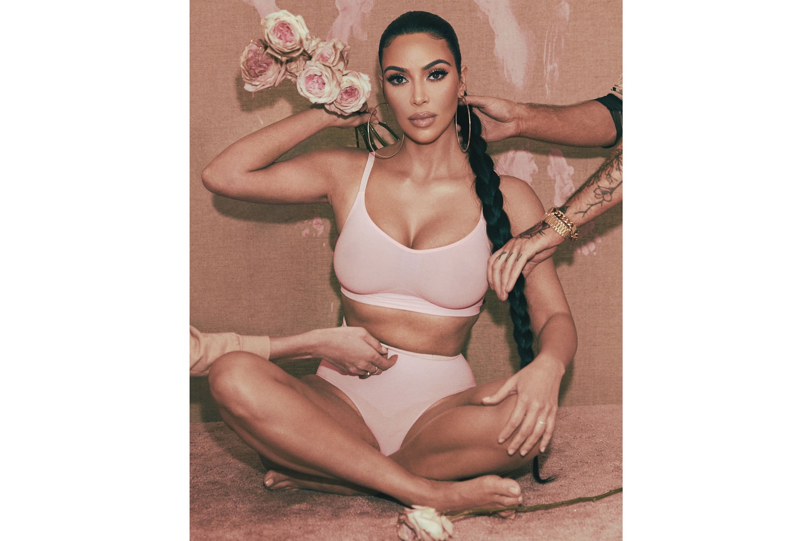 Kim Kardashian flaunts her hourglass curves in ad for Skims' pretty pink  Valentine's Day collection