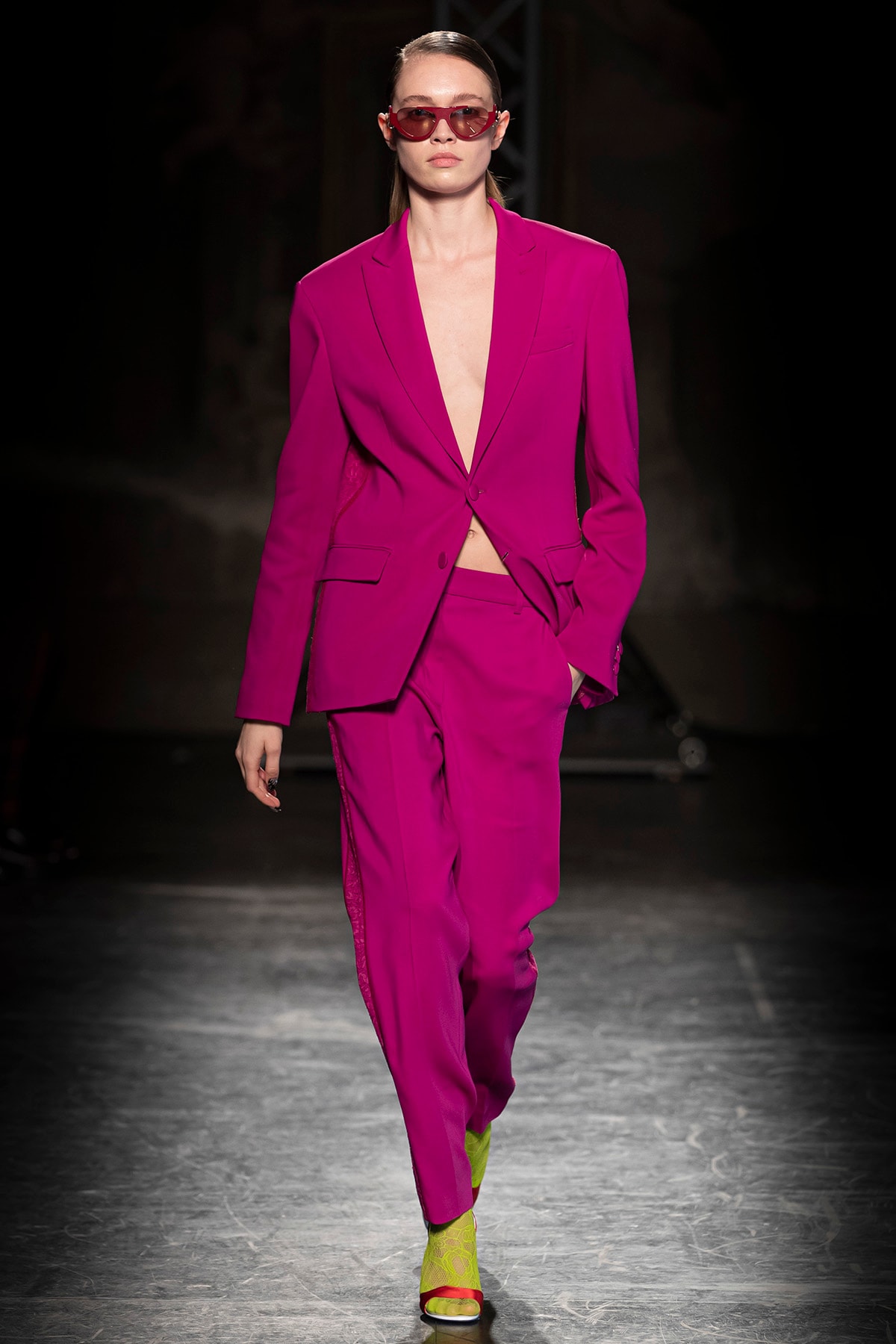 KOCHÉ x Emilio Pucci Fall/Winter 2020 Collection Runway Show Suit Magenta