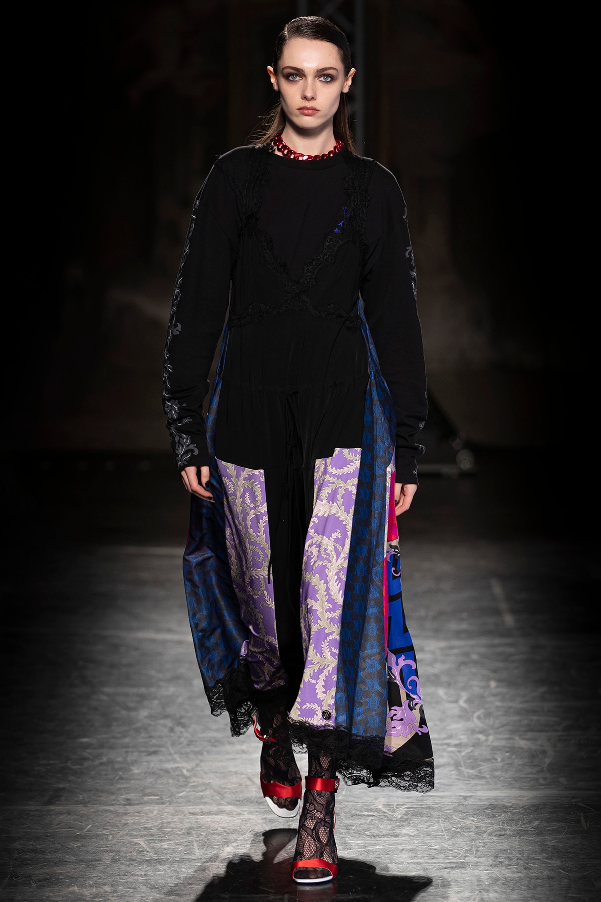KOCHÉ x Emilio Pucci Fall/Winter 2020 Collection Runway Show Maxi Dress Black