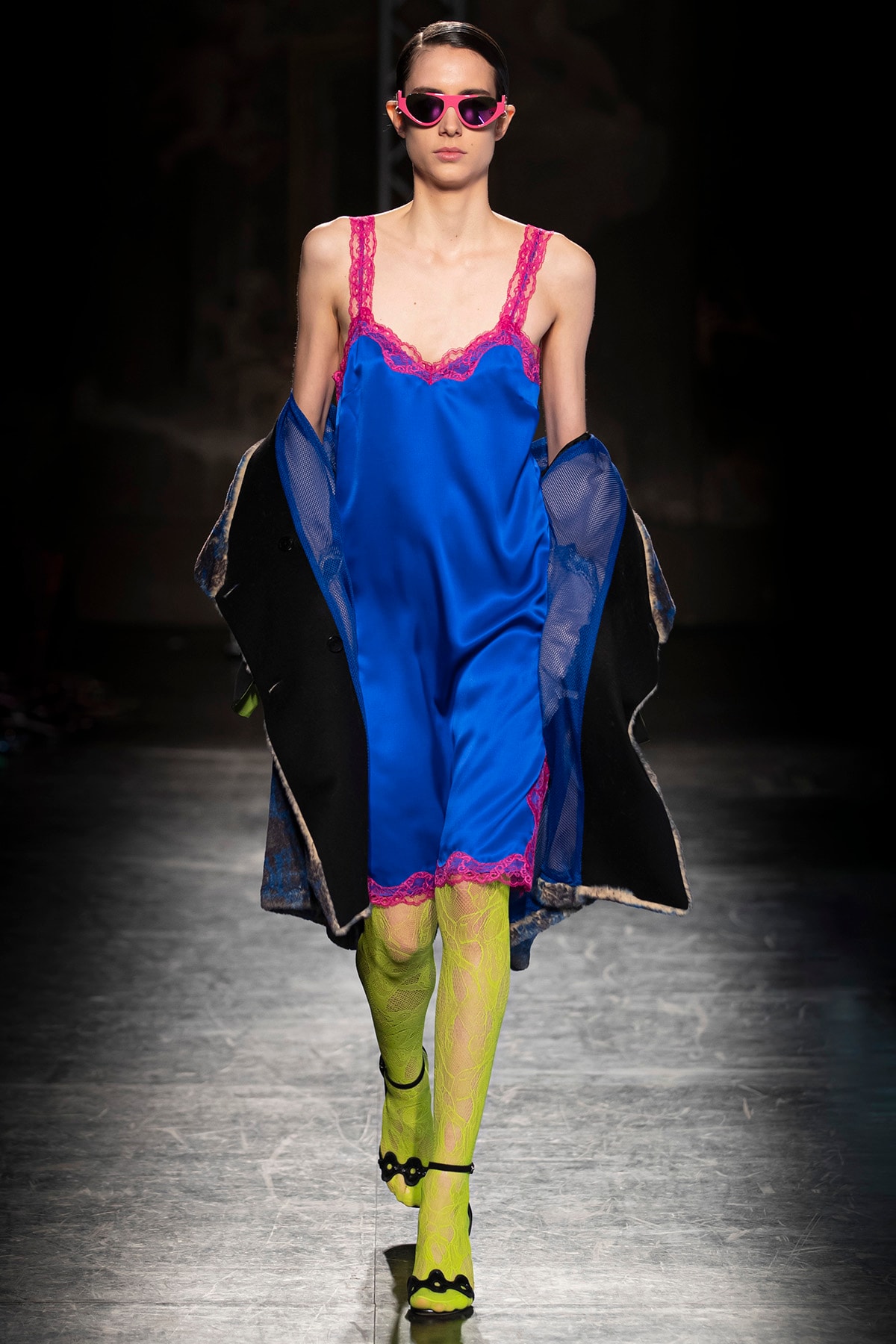 KOCHÉ x Emilio Pucci Fall/Winter 2020 Collection Runway Show Slip Dress Blue