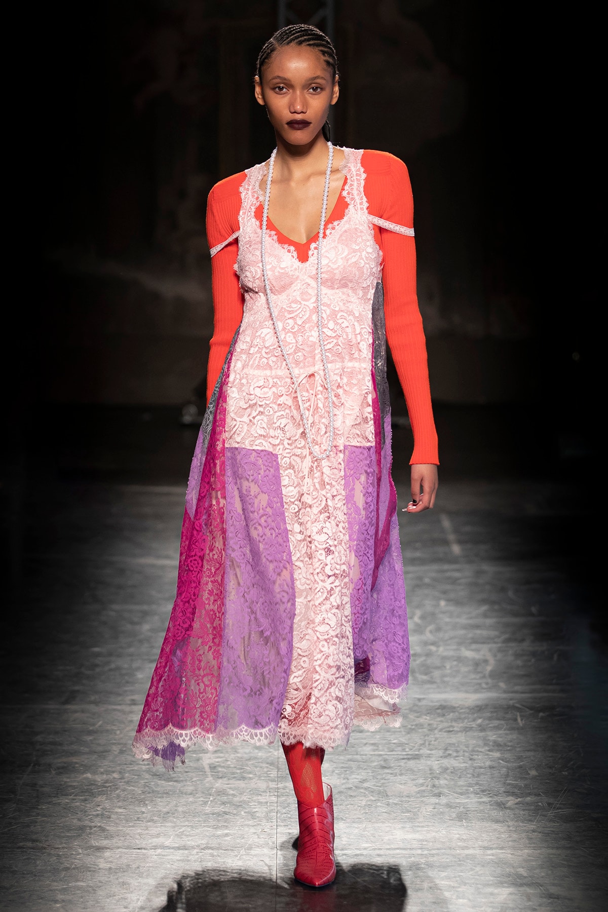 KOCHÉ x Emilio Pucci Fall/Winter 2020 Collection Runway Show Slip Dress Pink