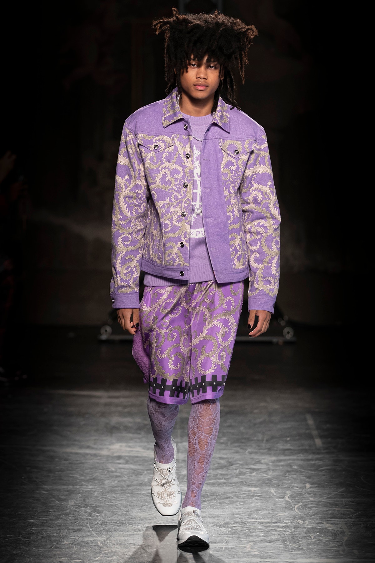 KOCHÉ x Emilio Pucci Fall/Winter 2020 Collection Runway Show Jacket Shorts Purple