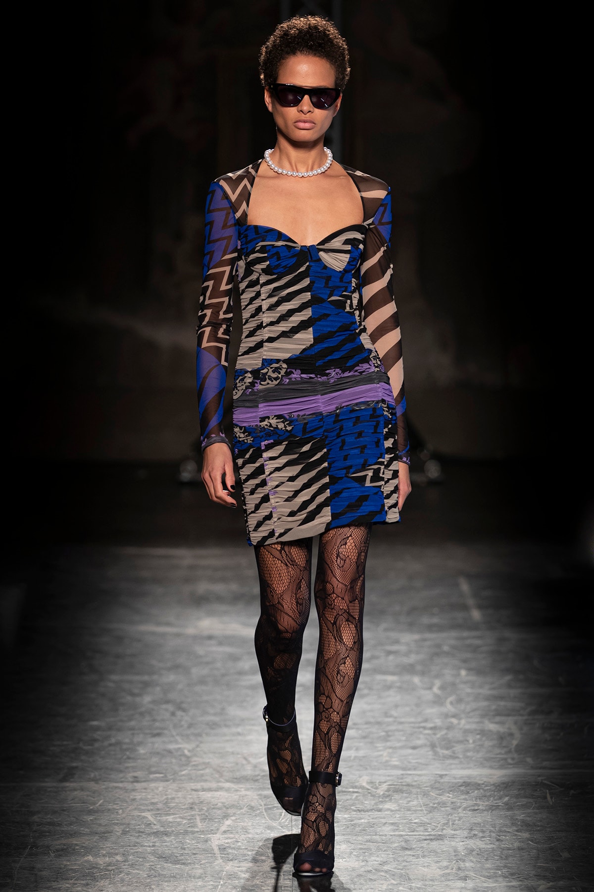 KOCHÉ x Emilio Pucci Fall/Winter 2020 Collection Runway Show Mini Skirt Top Set Print