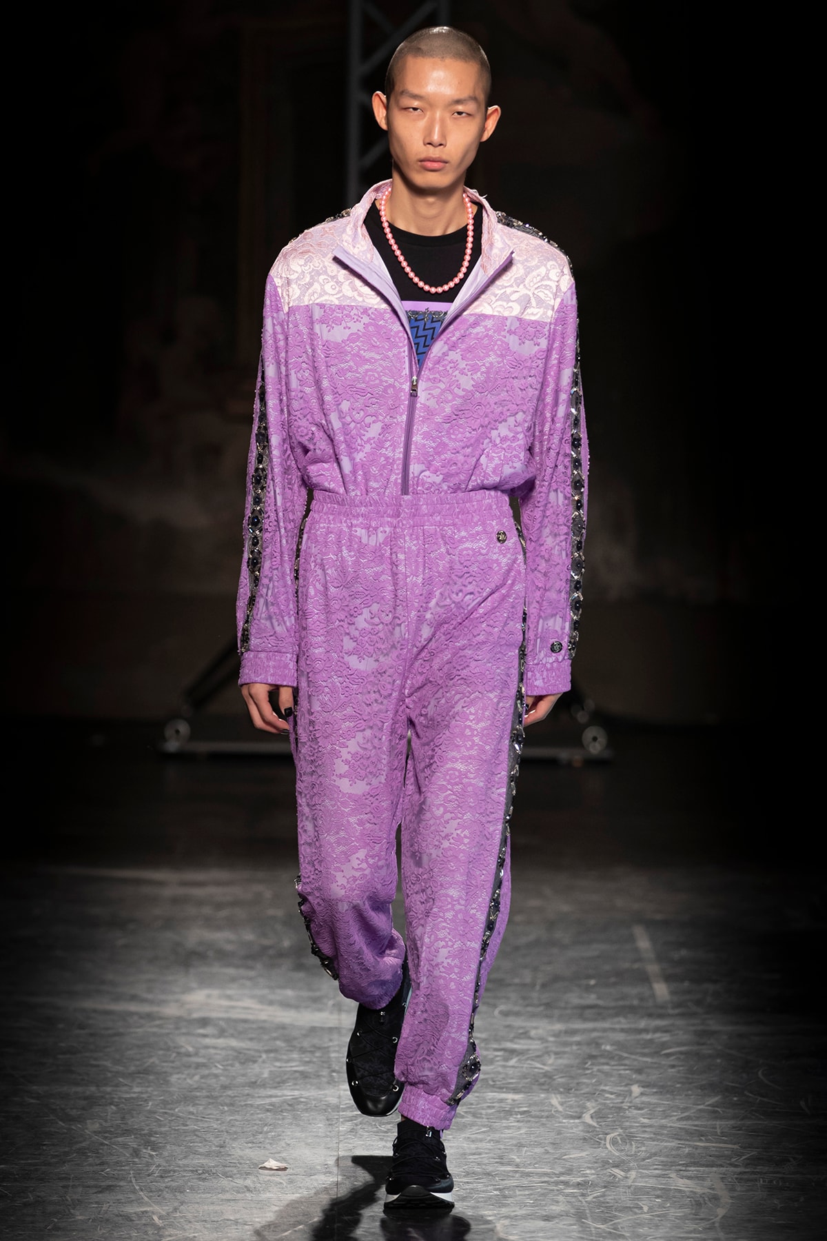 KOCHÉ x Emilio Pucci Fall/Winter 2020 Collection Runway Show Tracksuit Purple