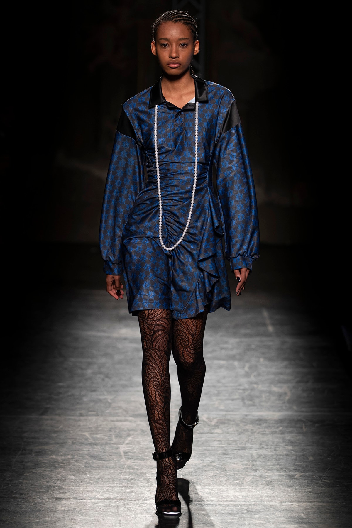 KOCHÉ x Emilio Pucci Fall/Winter 2020 Collection Runway Show Mini Dress Blue Black