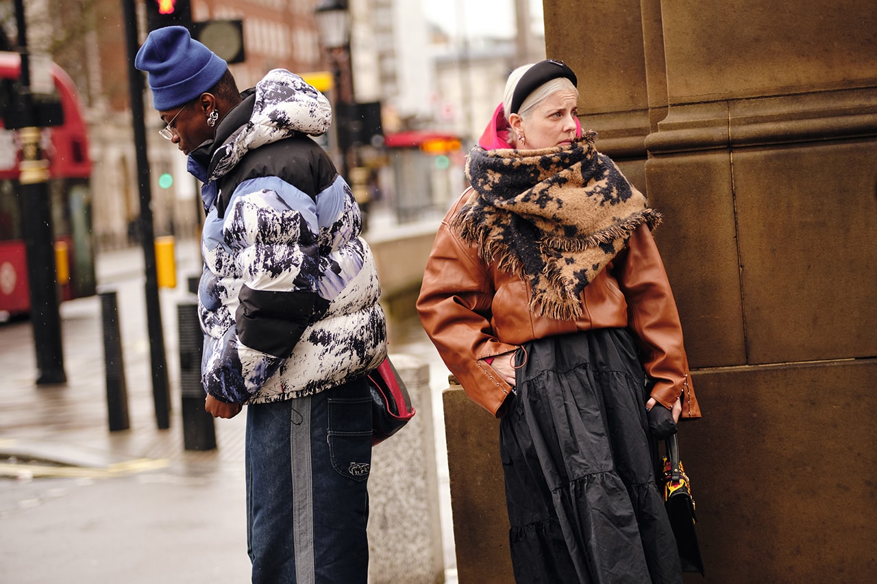 Street Style London Fashion Week Fall Winter 2020 puffer jacket headband