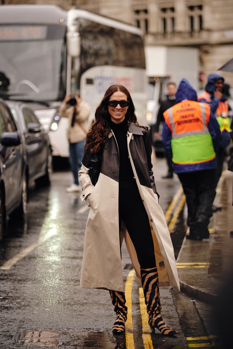 Street Style London Fashion Week Fall Winter 2020 animal print boots