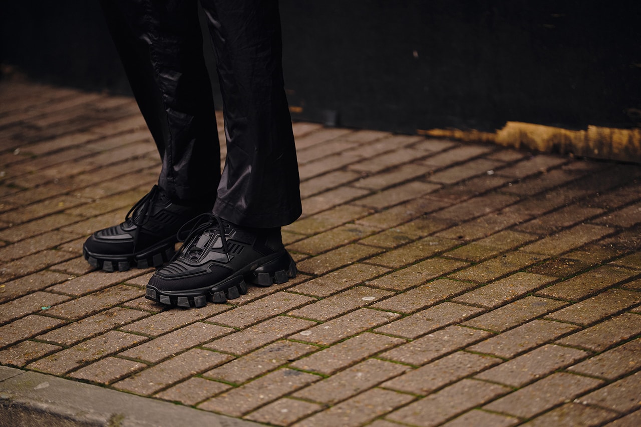 Street Style London Fashion Week Fall Winter 2020 prada sneaker black