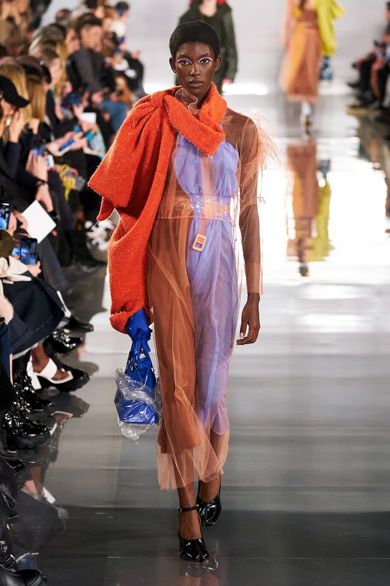 Maison Margiela Fall/Winter 2020 Collection Runway Show Sheer Dress Purple