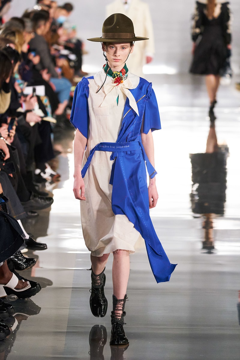 Maison Margiela Fall/Winter 2020 Collection Runway Show Dress Blue Beige