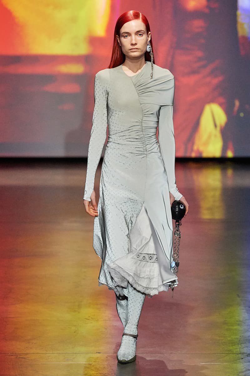 Marine Serre Fall/Winter 2020 Collection Runway Show Dress Grey