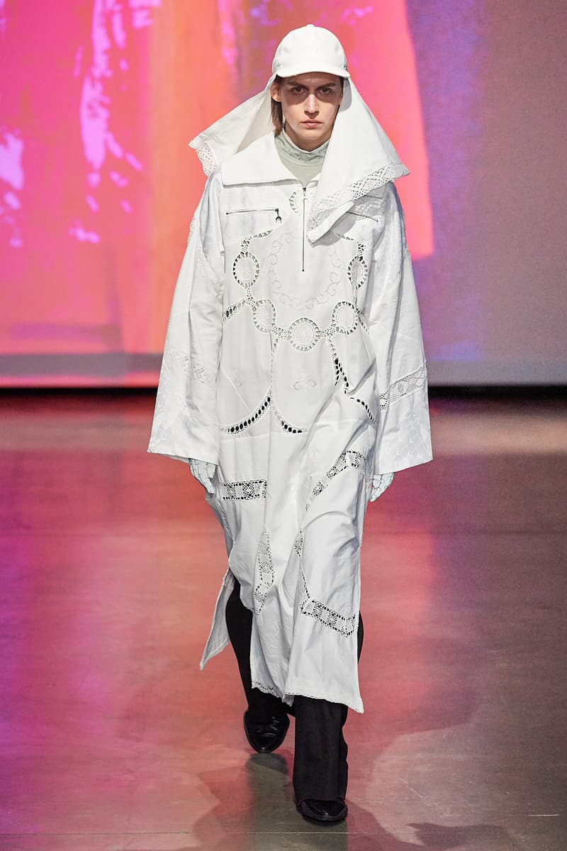 Marine Serre Fall/Winter 2020 Collection Runway Show Coat White Men's