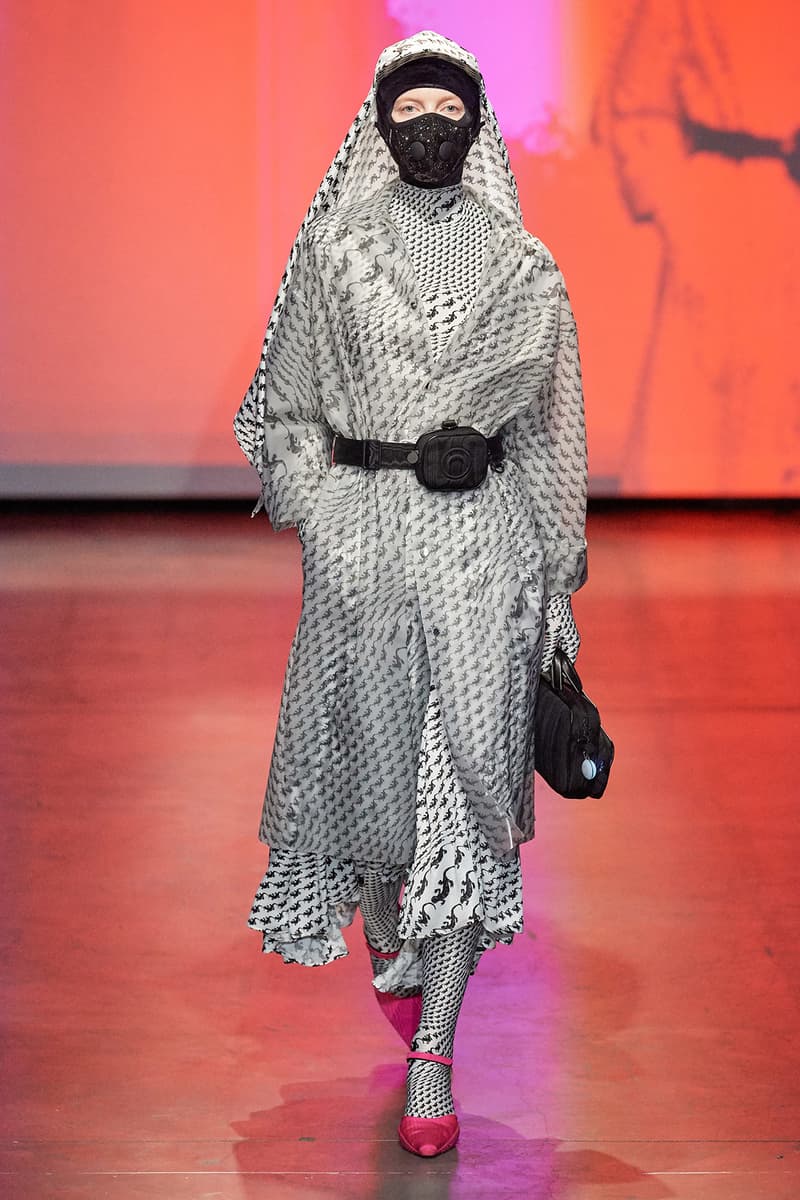 Marine Serre Fall/Winter 2020 Collection Runway Show Coat Lizard Print