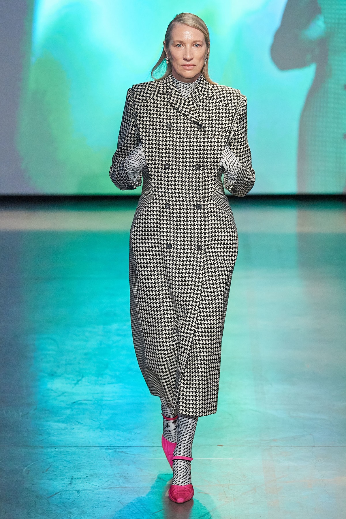 Marine Serre Fall/Winter 2020 Collection Runway Show Coat Houndstooth