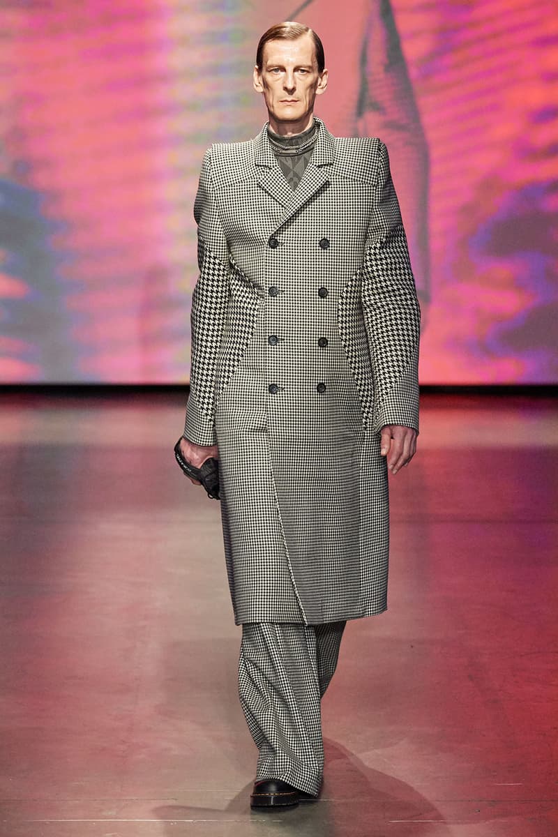 Marine Serre Fall/Winter 2020 Collection Runway Show Coat Pants Houndstooth Men's