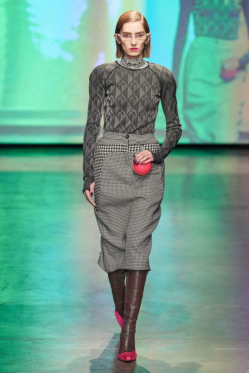 Marine Serre Fall/Winter 2020 Collection Runway Show Sweater Skirt Grey