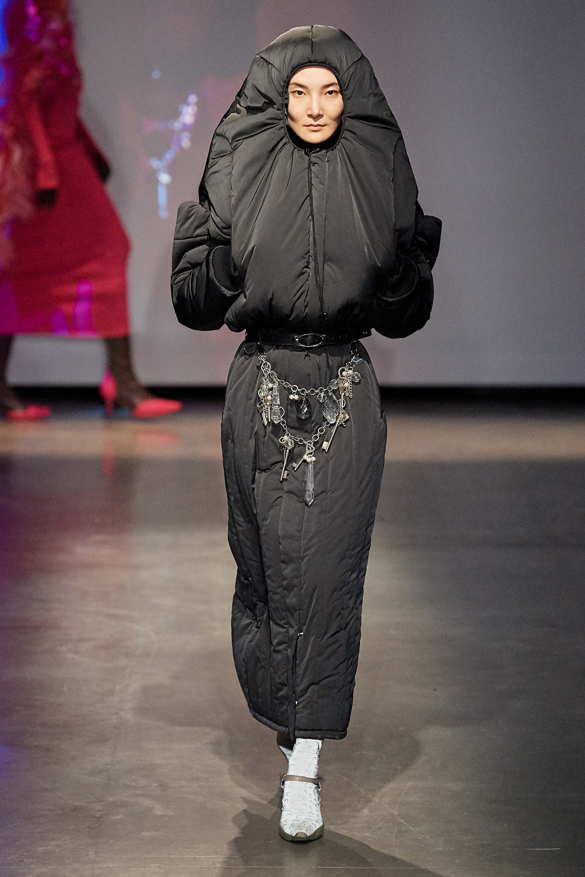 Marine Serre Fall/Winter 2020 Collection Runway Show Cocoon Dress Black
